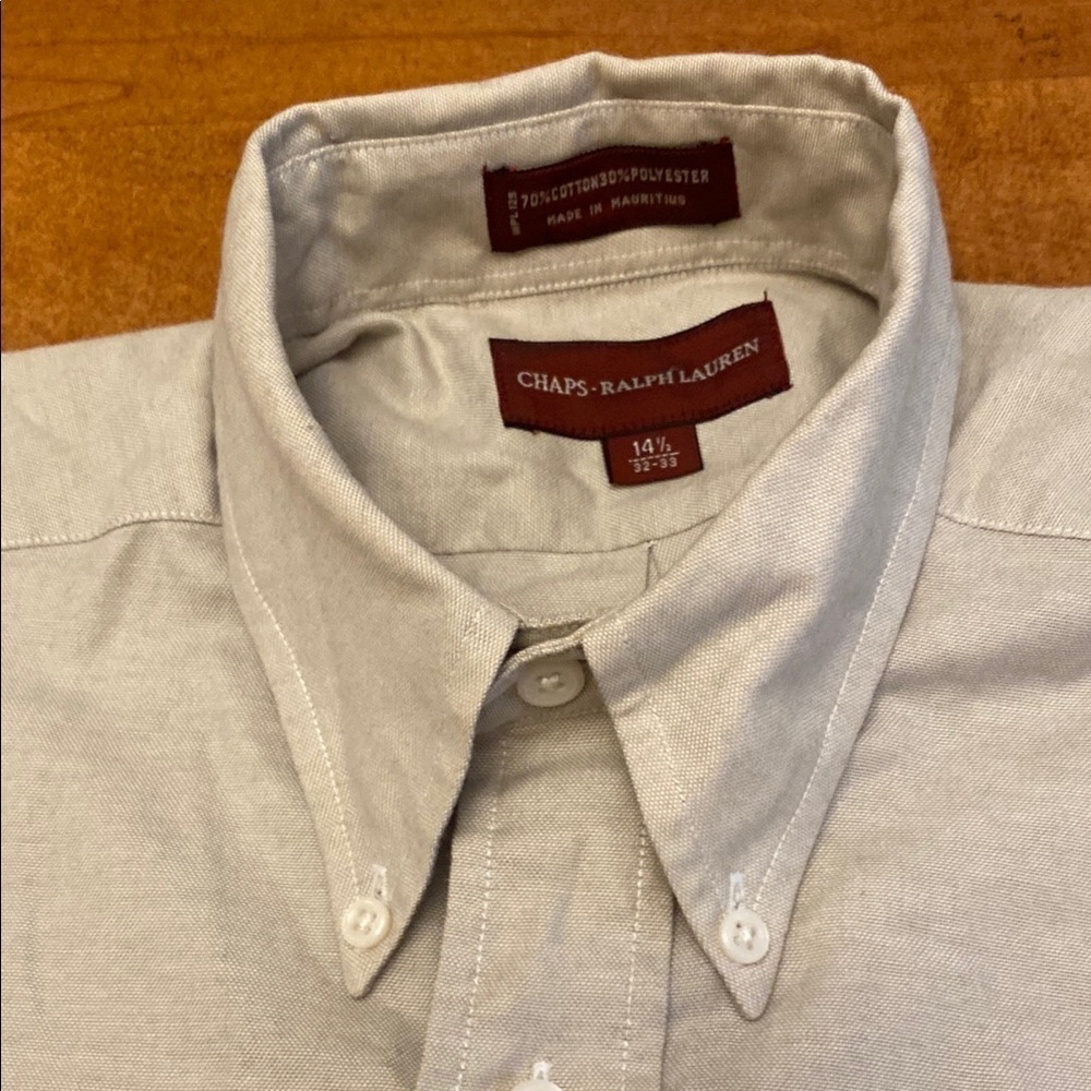 Chaps Men's Light Gray Button Down Shirt